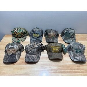 Vintage Camouflage Trucker Hat Baseball Cap Lot of 8 OSFM NWOT NWT